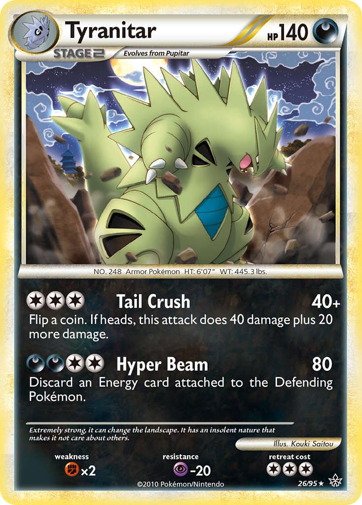 Tyranitar (26/95) (Theme Deck Exclusive) [HeartGold & SoulSilver: Unleashed] | Arkham Games and Comics