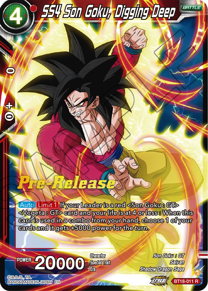 SS4 Son Goku, Digging Deep (BT18-011) [Dawn of the Z-Legends Prerelease Promos] | Arkham Games and Comics