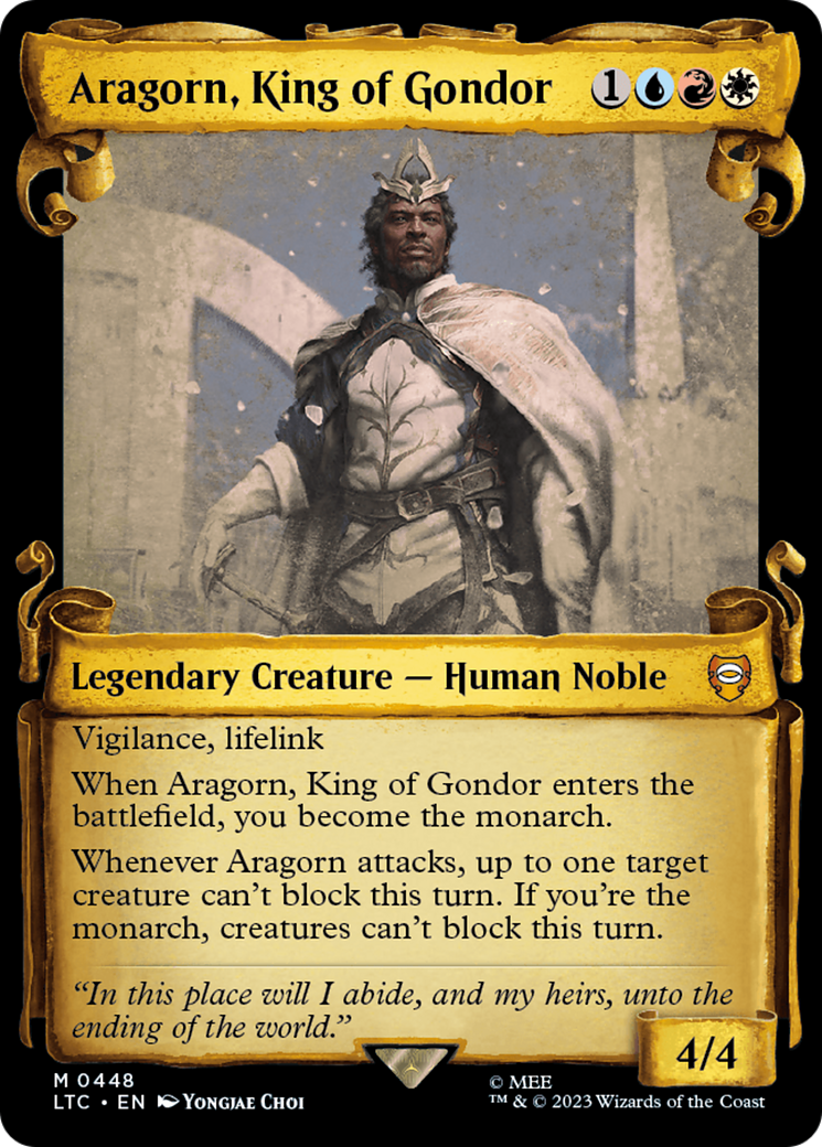 Aragorn, King of Gondor [The Lord of the Rings: Tales of Middle-Earth Commander Showcase Scrolls] | Arkham Games and Comics