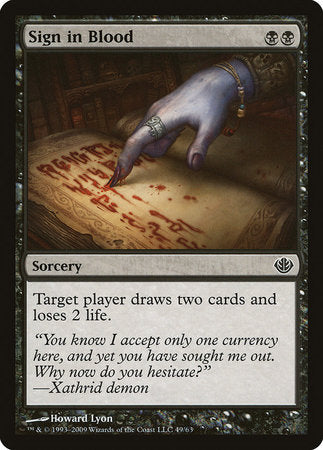 Sign in Blood [Duel Decks: Garruk vs. Liliana] | Arkham Games and Comics