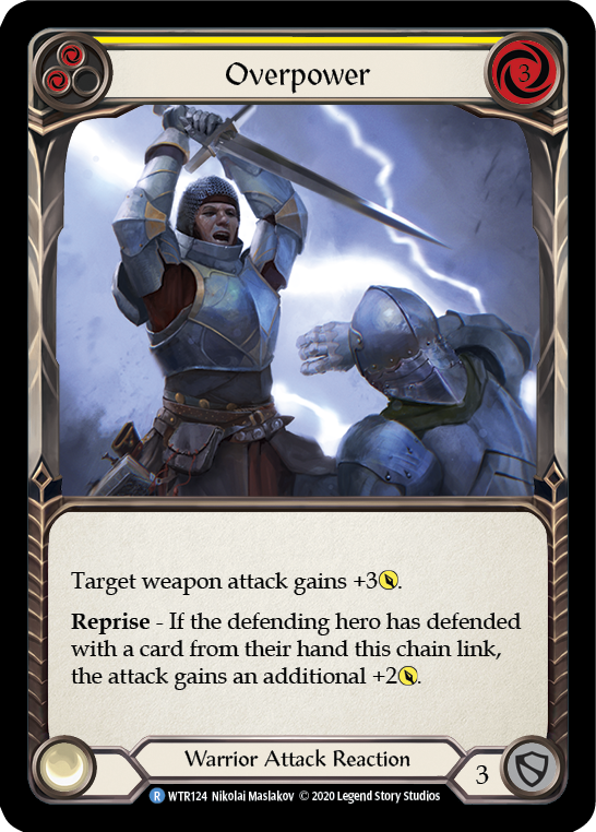 Overpower (Yellow) [U-WTR124] (Welcome to Rathe Unlimited)  Unlimited Rainbow Foil | Arkham Games and Comics