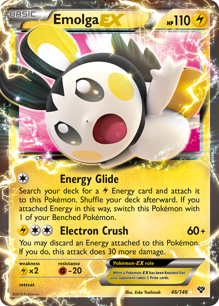 Emolga EX (46/146) [XY: Base Set] | Arkham Games and Comics