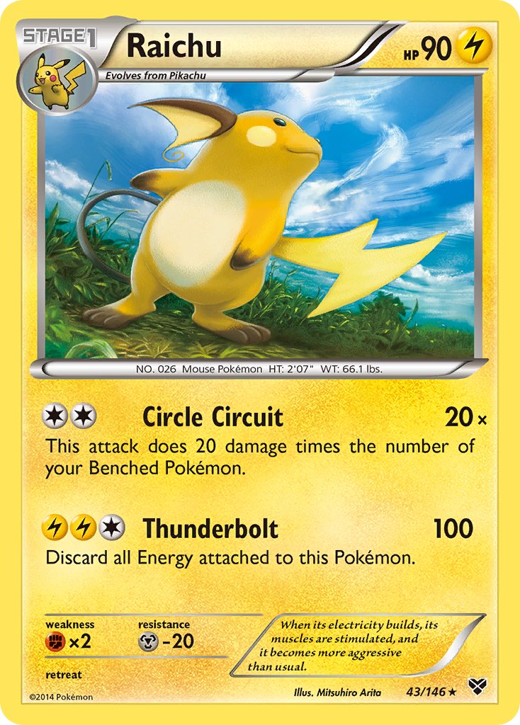 Raichu (43/146) (Cosmos Holo) (Blister Exclusive) [XY: Base Set] | Arkham Games and Comics