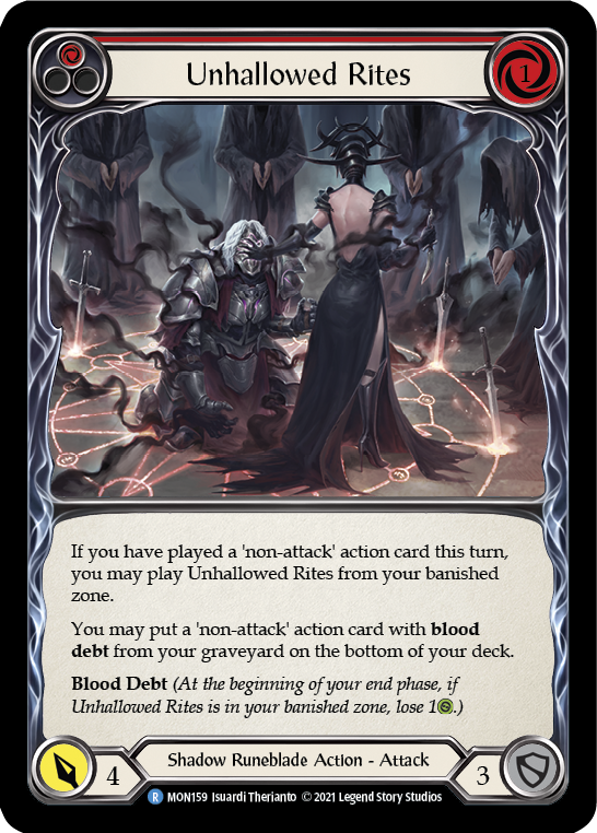 Unhallowed Rites (Red) [MON159-RF] (Monarch)  1st Edition Rainbow Foil | Arkham Games and Comics