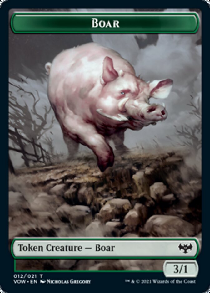 Boar Token [Innistrad: Crimson Vow Tokens] | Arkham Games and Comics