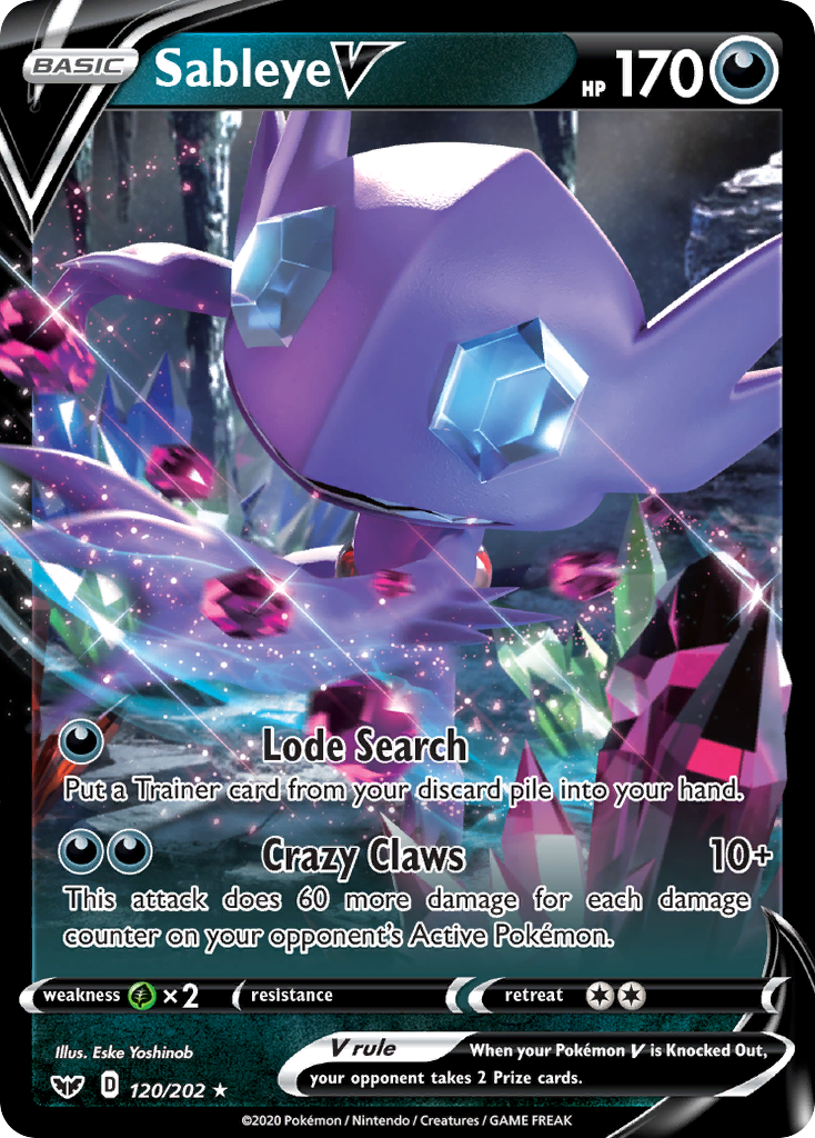 Sableye V (120/202) [Sword & Shield: Base Set] | Arkham Games and Comics