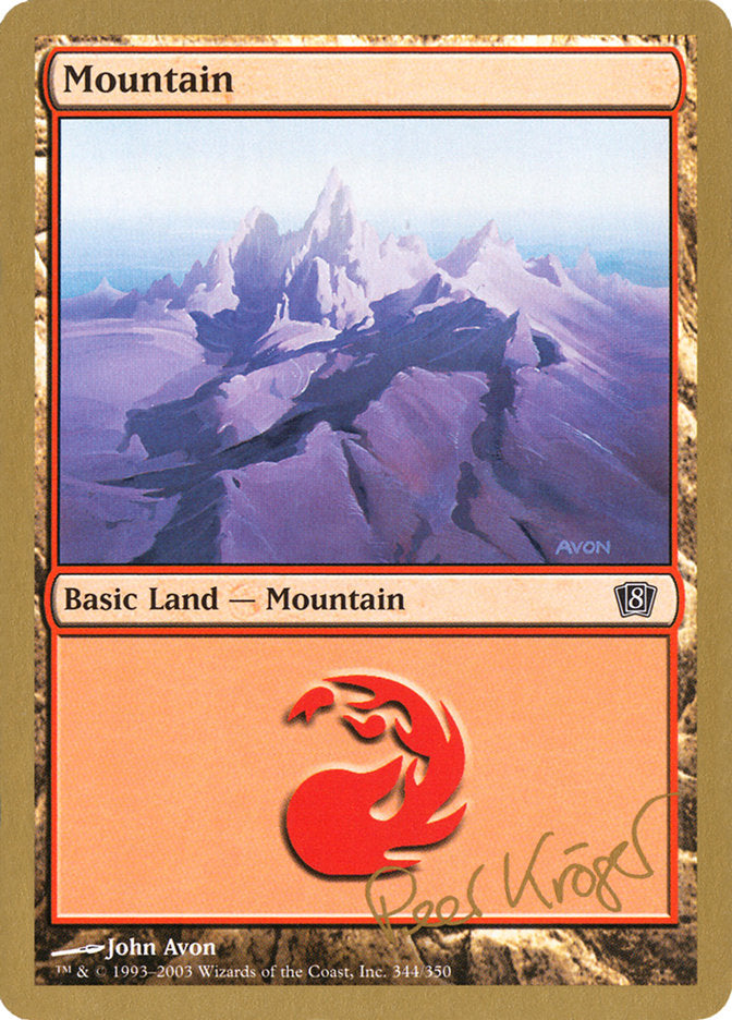 Mountain (344) (Peer Kroger) [World Championship Decks 2003] | Arkham Games and Comics