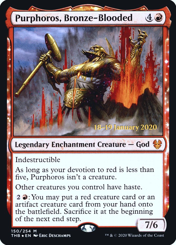 Purphoros, Bronze-Blooded [Theros Beyond Death Prerelease Promos] | Arkham Games and Comics