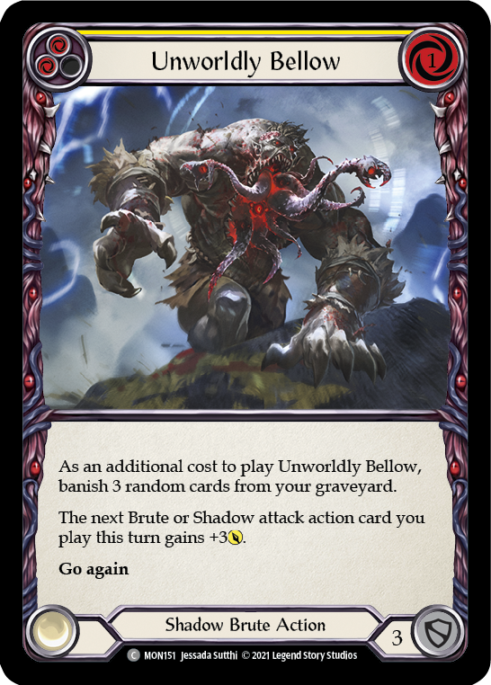 Unworldly Bellow (Yellow) [MON151-RF] (Monarch)  1st Edition Rainbow Foil | Arkham Games and Comics