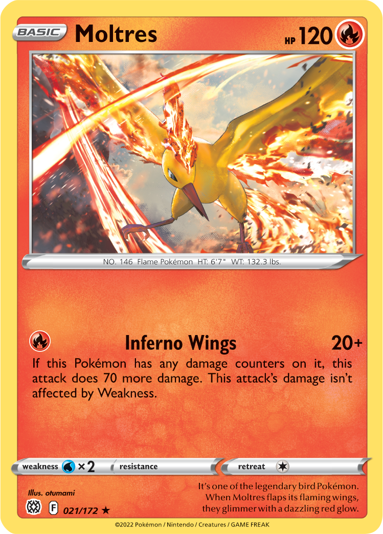 Moltres (021/172) (Theme Deck Exclusive) [Sword & Shield: Brilliant Stars] | Arkham Games and Comics