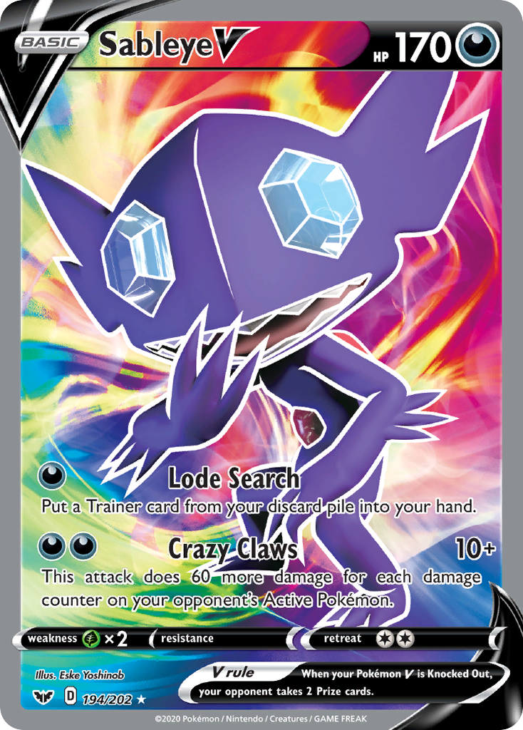 Sableye V (194/202) [Sword & Shield: Base Set] | Arkham Games and Comics