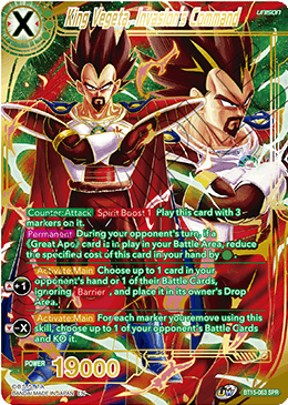 King Vegeta, Invasion's Command (SPR) (BT15-063) [Saiyan Showdown] | Arkham Games and Comics