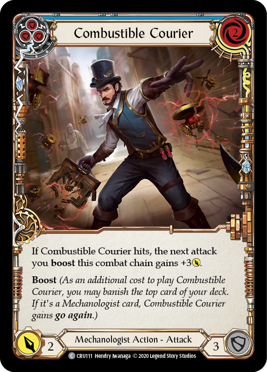 Combustible Courier (Blue) [CRU111] (Crucible of War)  1st Edition Normal | Arkham Games and Comics