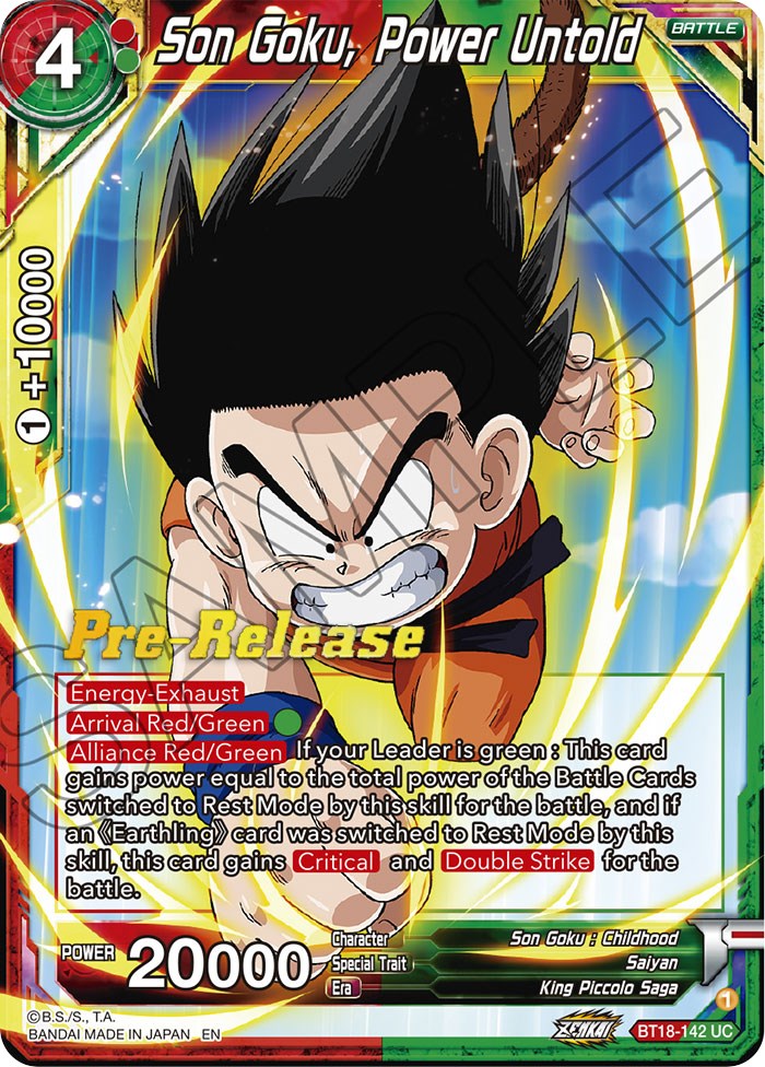 Son Goku, Power Untold (BT18-142) [Dawn of the Z-Legends Prerelease Promos] | Arkham Games and Comics