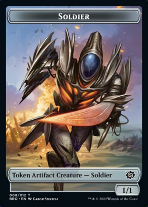 Powerstone // Soldier (008) Double-Sided Token [The Brothers' War Tokens] | Arkham Games and Comics