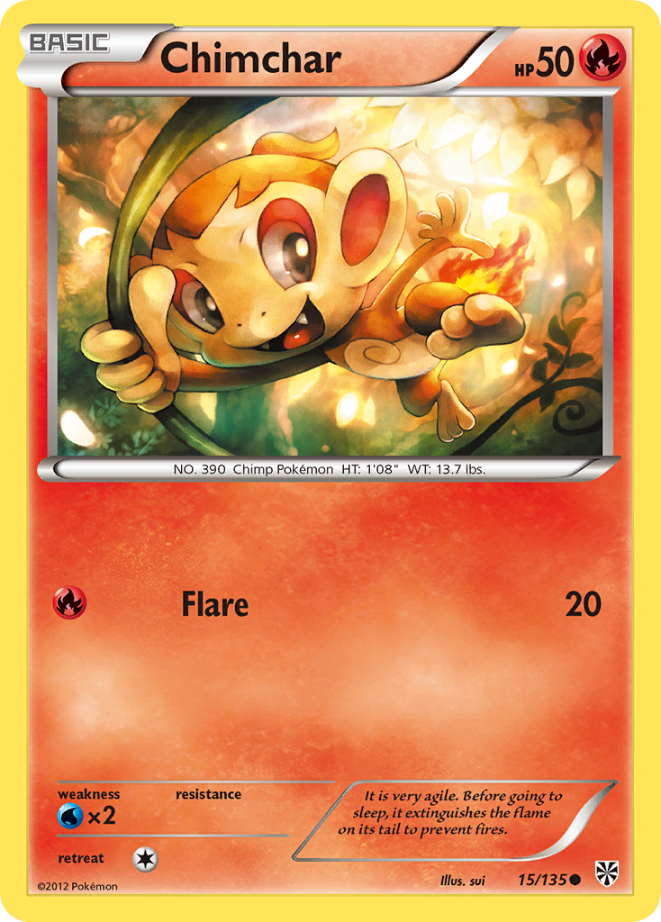 Chimchar (15/135) [Black & White: Plasma Storm] | Arkham Games and Comics