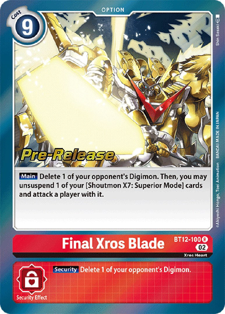 Final Xros Blade [BT12-100] [Across Time Pre-Release Cards] | Arkham Games and Comics