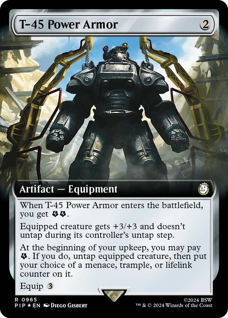 T-45 Power Armor (Extended Art) (Surge Foil) [Fallout] | Arkham Games and Comics