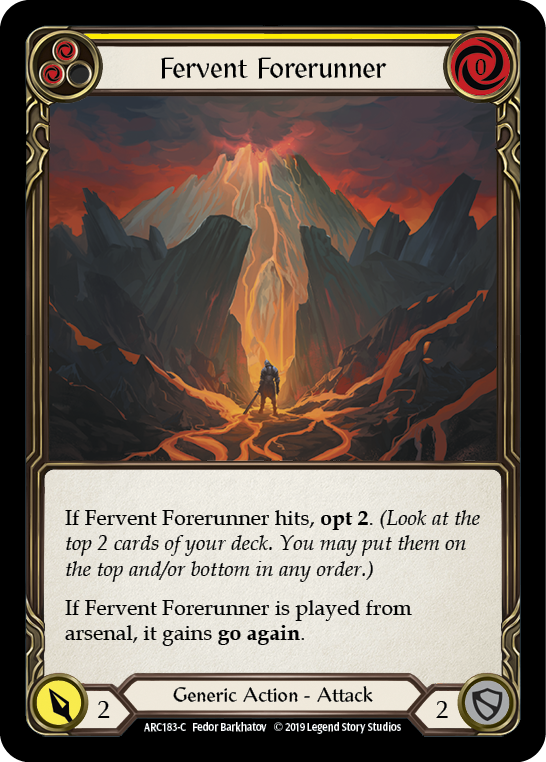 Fervent Forerunner (Yellow) [ARC183-C] (Arcane Rising)  1st Edition Normal | Arkham Games and Comics