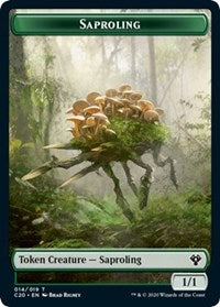 Saproling // Treasure Double-sided Token [Commander 2020 Tokens] | Arkham Games and Comics