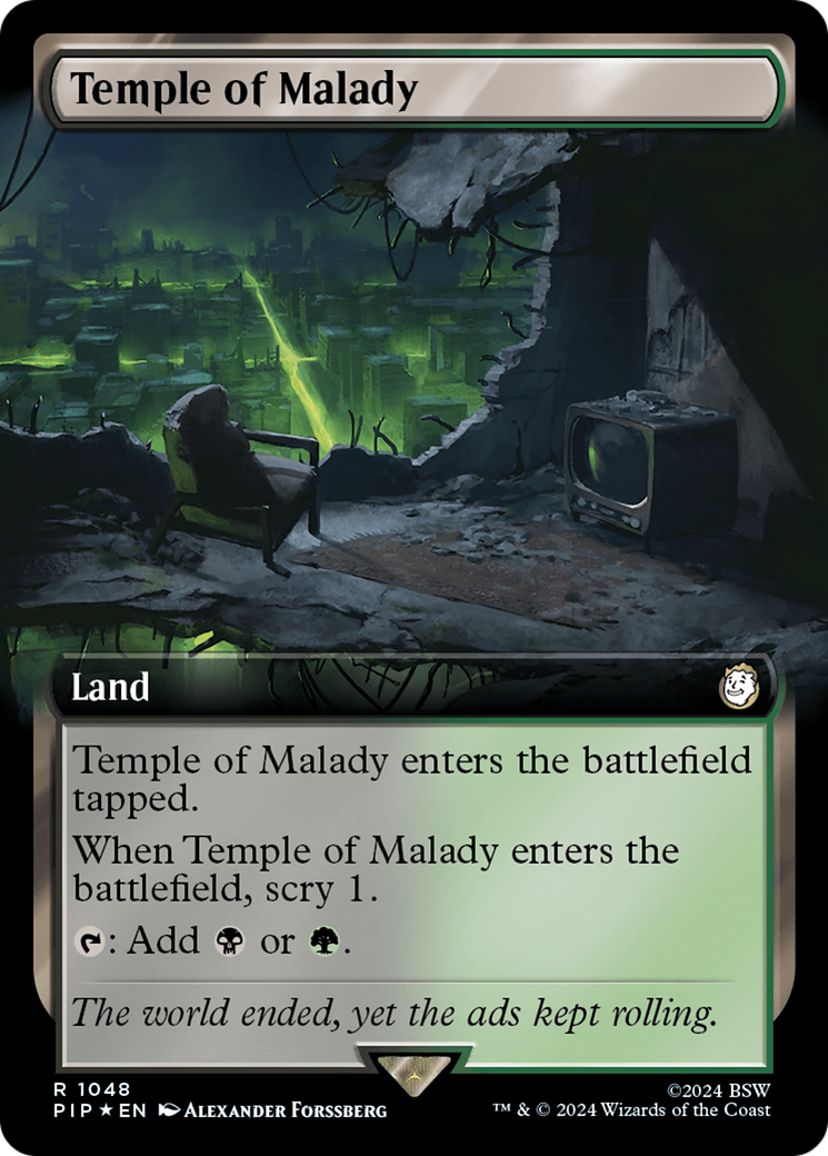Temple of Malady (Extended Art) (Surge Foil) [Fallout] | Arkham Games and Comics
