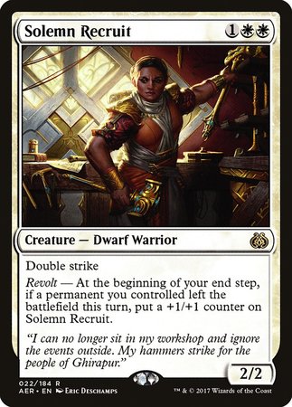 Solemn Recruit [Aether Revolt] | Arkham Games and Comics