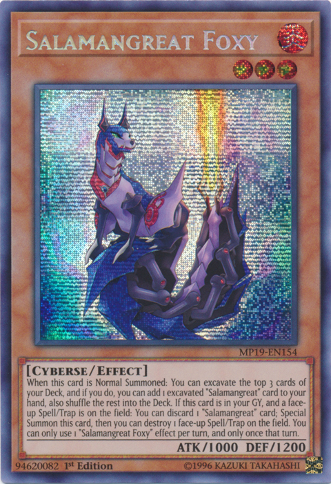 Salamangreat Foxy [MP19-EN154] Prismatic Secret Rare | Arkham Games and Comics