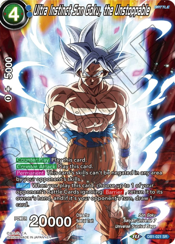 Ultra Instinct Son Goku, the Unstoppable (DB1-021) [Theme Selection: History of Son Goku] | Arkham Games and Comics