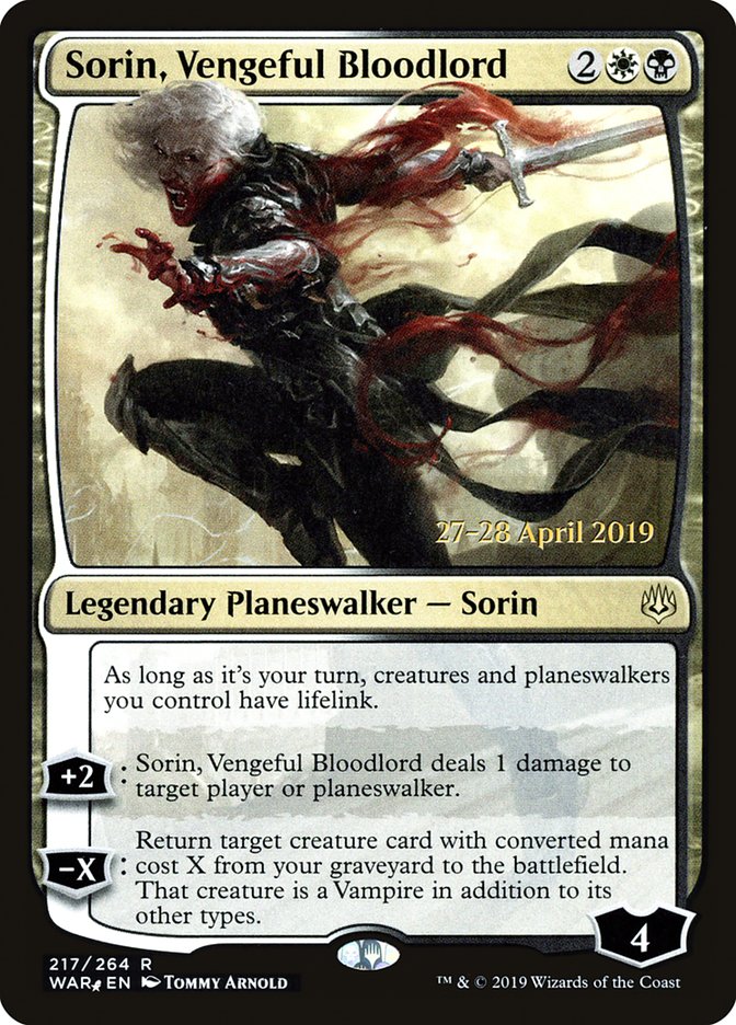 Sorin, Vengeful Bloodlord  [War of the Spark Prerelease Promos] | Arkham Games and Comics