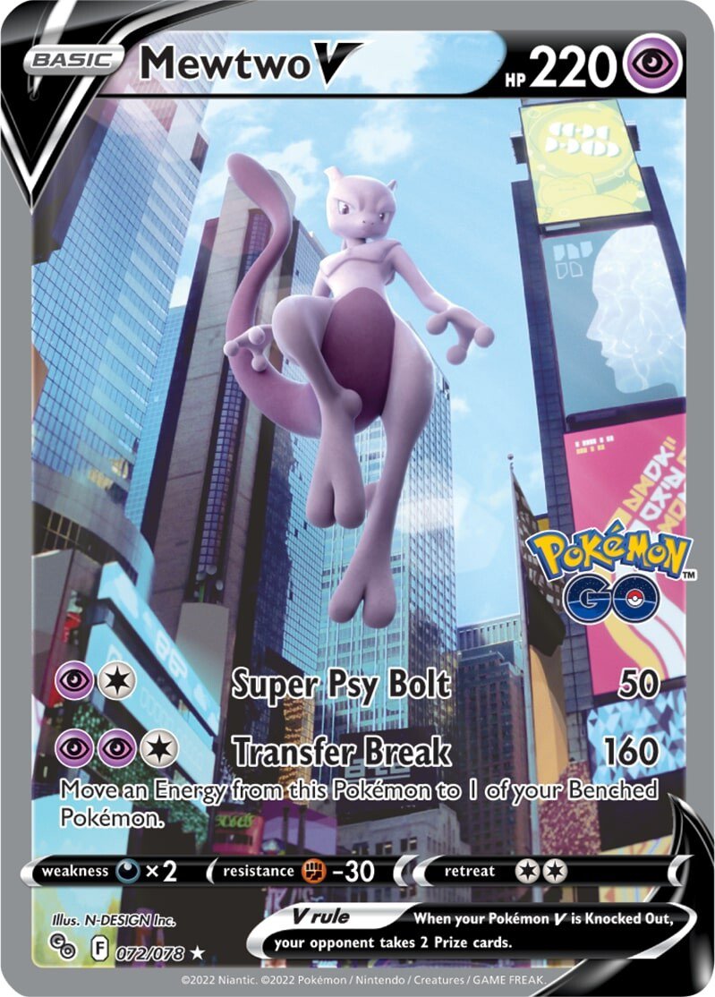 Mewtwo V (072/078) [Pokémon GO] | Arkham Games and Comics