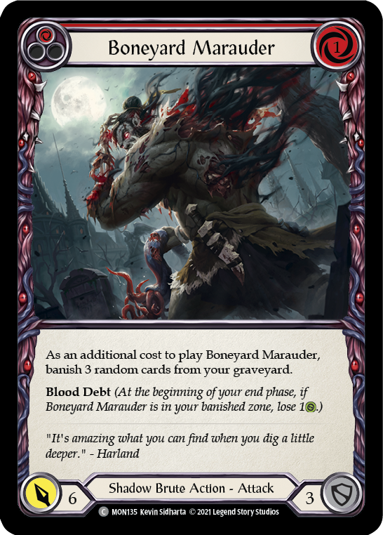 Boneyard Marauder (Red) [MON135-RF] (Monarch)  1st Edition Rainbow Foil | Arkham Games and Comics