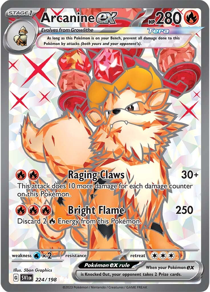 Arcanine ex (224/198) [Scarlet & Violet: Base Set] | Arkham Games and Comics