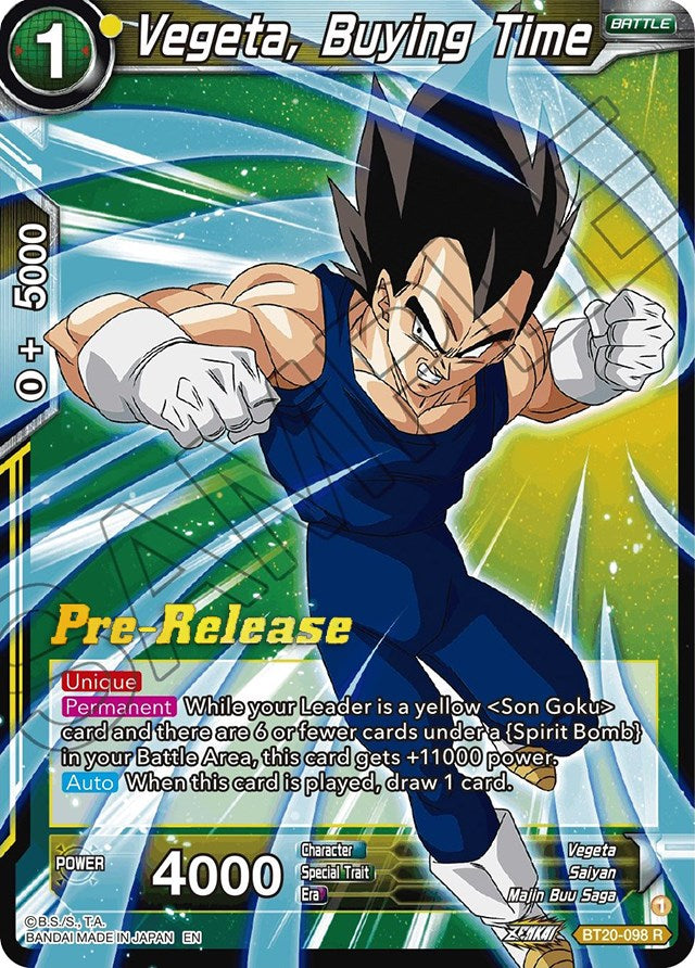 Vegeta, Buying Time (BT20-098) [Power Absorbed Prerelease Promos] | Arkham Games and Comics