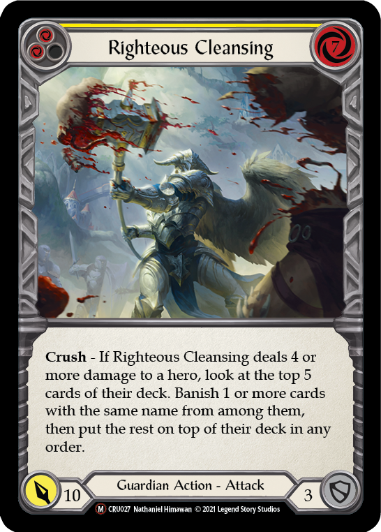 Righteous Cleansing [U-CRU027] (Crucible of War Unlimited)  Unlimited Rainbow Foil | Arkham Games and Comics