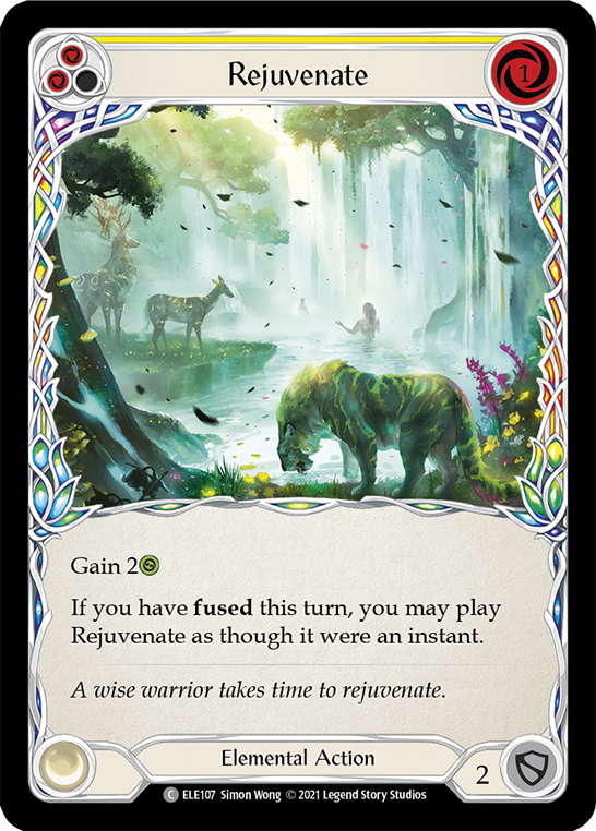 Rejuvenate (Yellow) [ELE107] (Tales of Aria)  1st Edition Rainbow Foil | Arkham Games and Comics