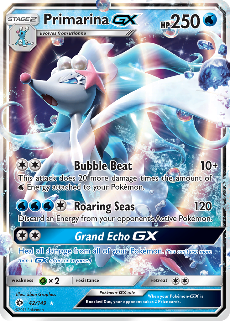 Primarina GX (42/149) [Sun & Moon: Base Set] | Arkham Games and Comics