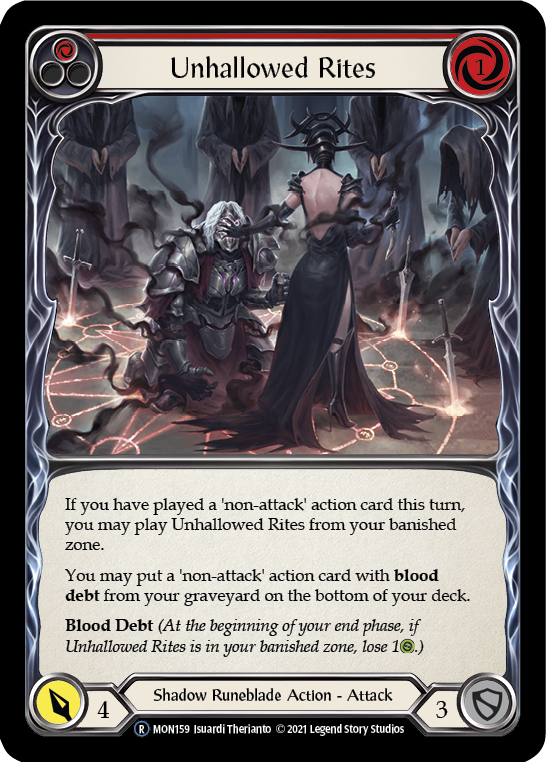 Unhallowed Rites (Red) [U-MON159-RF] (Monarch Unlimited)  Unlimited Rainbow Foil | Arkham Games and Comics