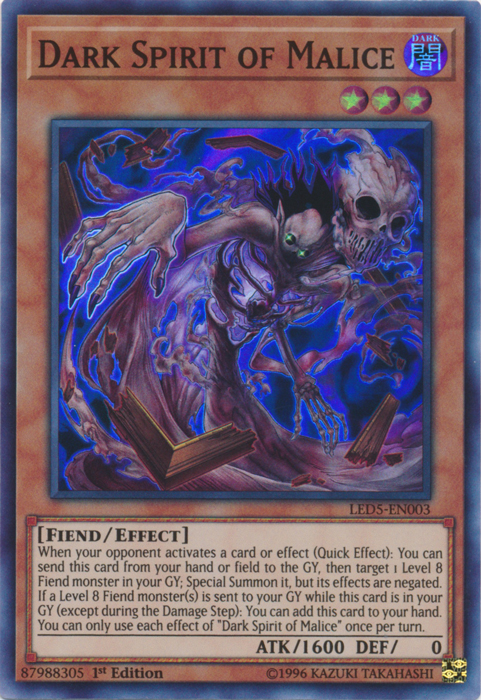 Dark Spirit of Malice [LED5-EN003] Super Rare | Arkham Games and Comics