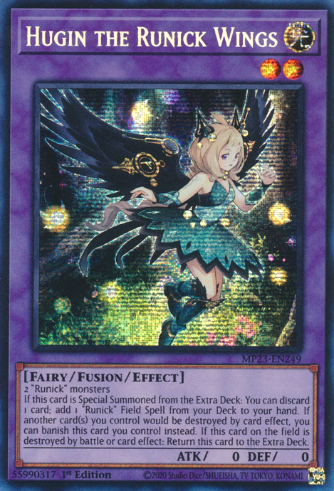 Hugin the Runick Wings [MP23-EN249] Prismatic Secret Rare | Arkham Games and Comics