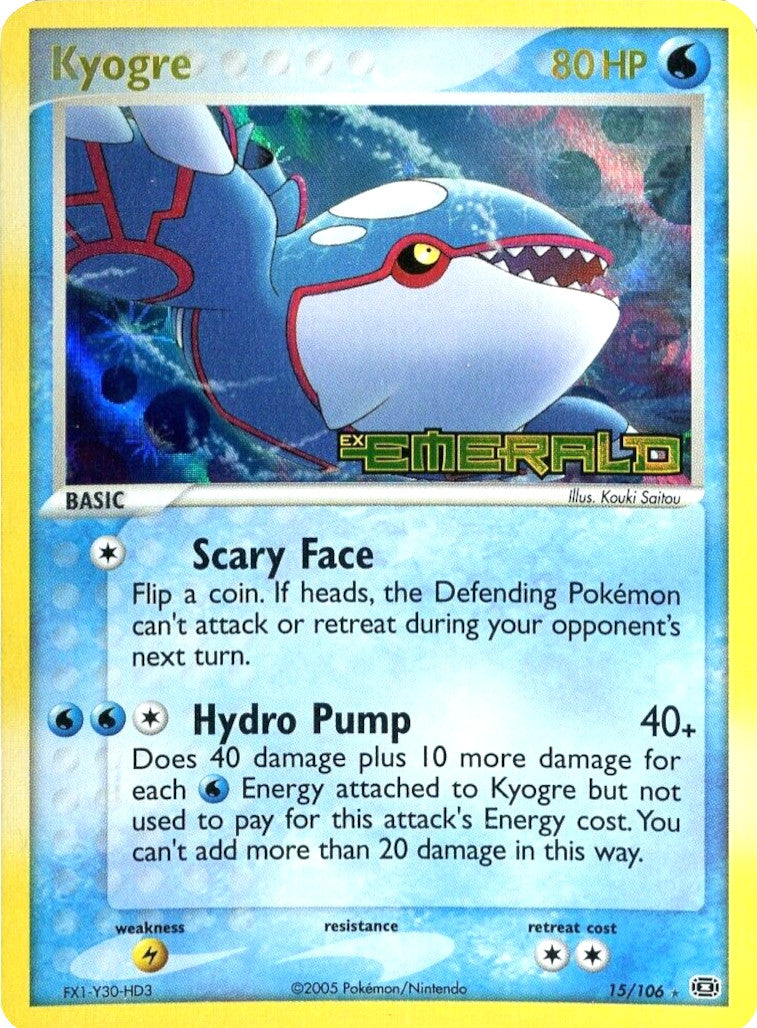 Kyogre (15/106) (Stamped) [EX: Emerald] | Arkham Games and Comics