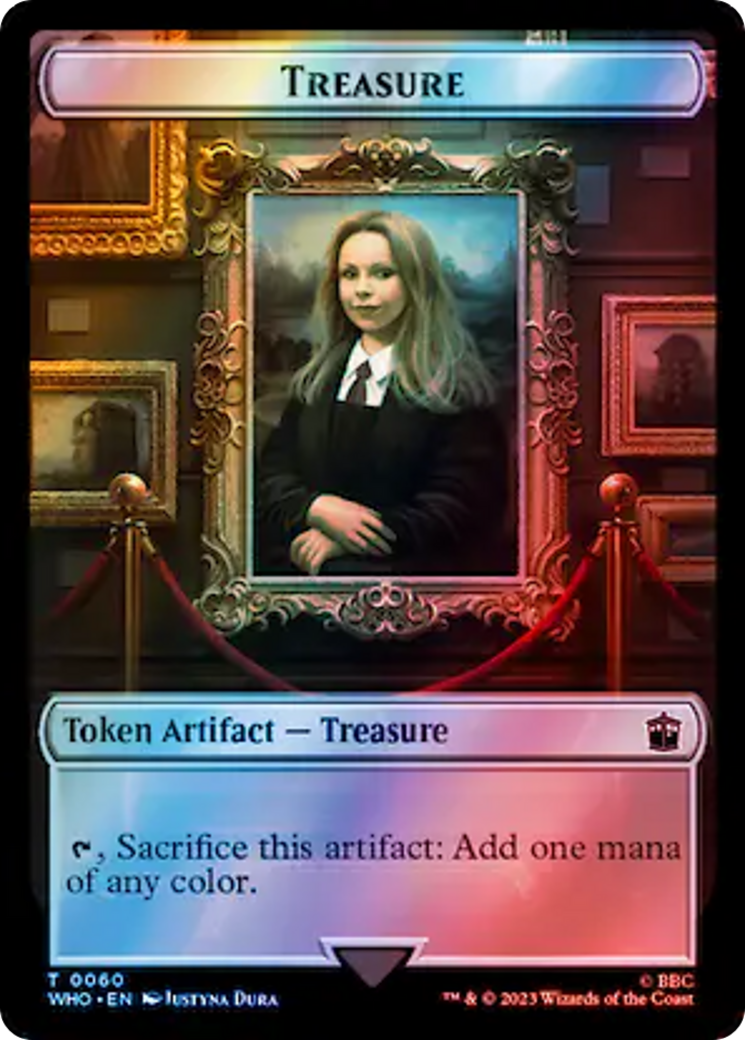 Warrior // Treasure (0060) Double-Sided Token (Surge Foil) [Doctor Who Tokens] | Arkham Games and Comics