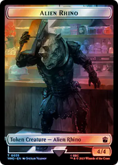 Alien Rhino // Cyberman Double-Sided Token (Surge Foil) [Doctor Who Tokens] | Arkham Games and Comics