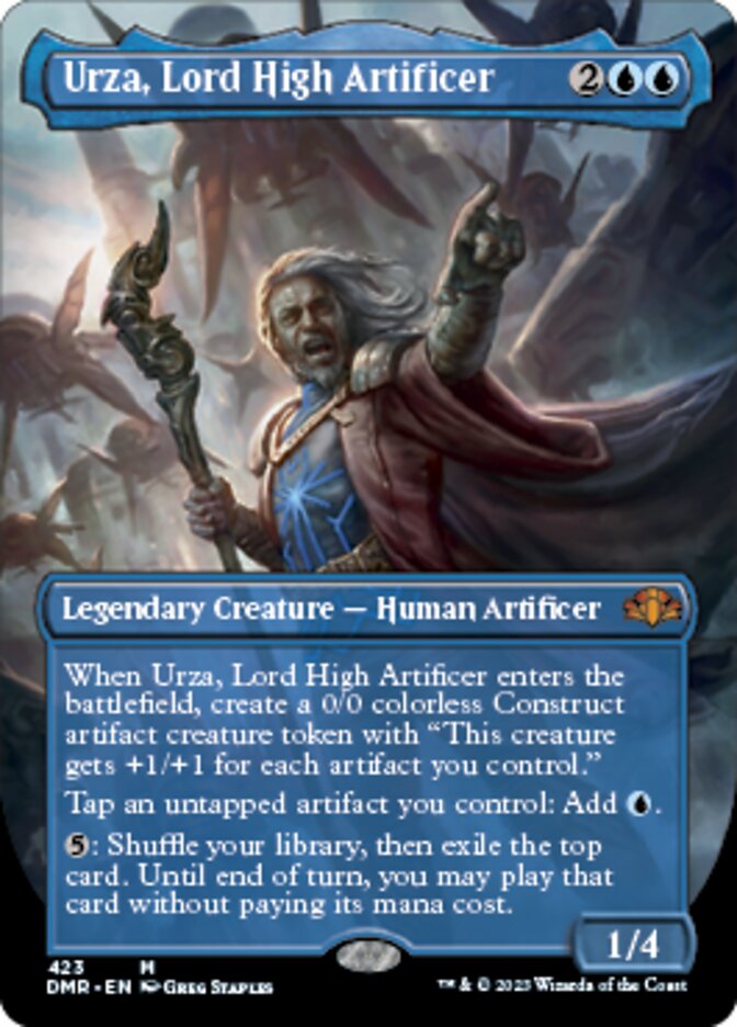 Urza, Lord High Artificer (Borderless Alternate Art) [Dominaria Remastered] | Arkham Games and Comics