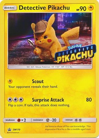 Detective Pikachu (SM170) (Detective Pikachu Stamped) [Sun & Moon: Black Star Promos] | Arkham Games and Comics