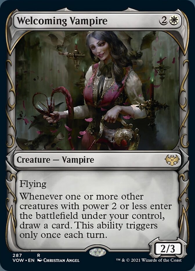 Welcoming Vampire (Showcase Fang Frame) [Innistrad: Crimson Vow] | Arkham Games and Comics