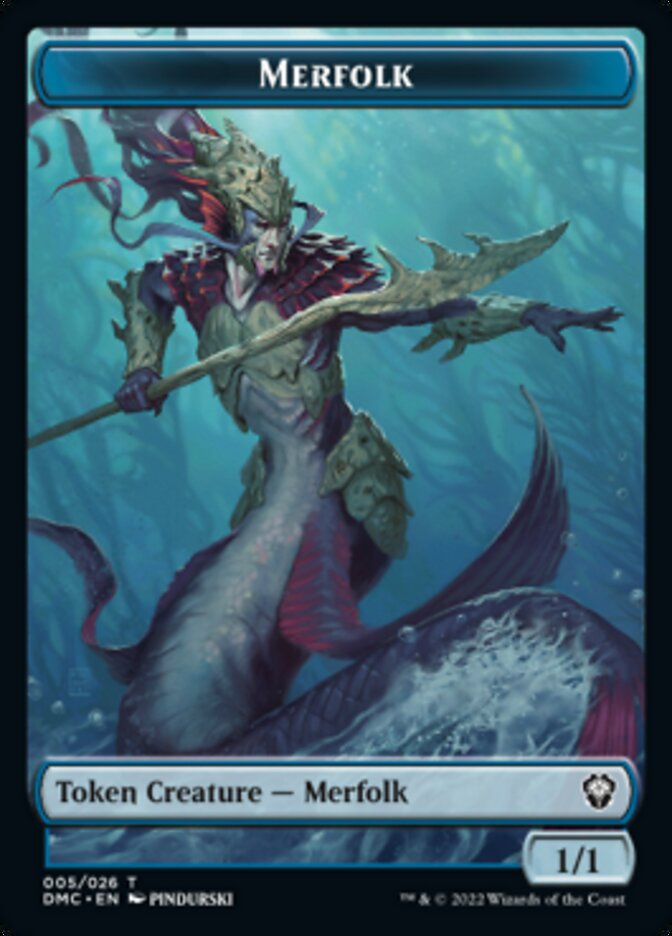 Saproling // Merfolk Double-sided Token [Dominaria United Tokens] | Arkham Games and Comics