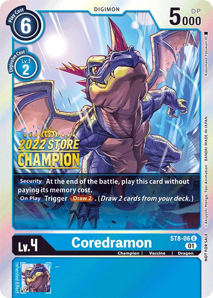 Coredramon [ST8-06] (2022 Store Champion) [Starter Deck: Ulforce Veedramon Promos] | Arkham Games and Comics