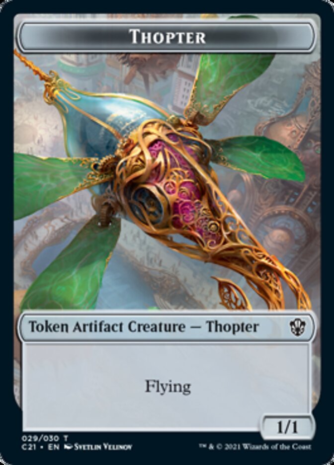 Golem (027) // Thopter Token [Commander 2021 Tokens] | Arkham Games and Comics