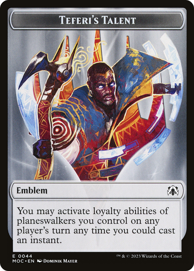 Elemental (02) // Teferi's Talent Emblem Double-Sided Token [March of the Machine Commander Tokens] | Arkham Games and Comics