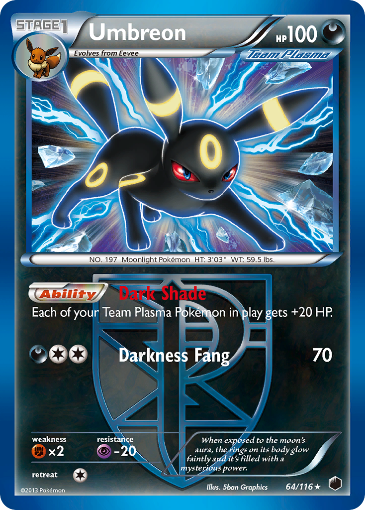 Umbreon (64/116) [Black & White: Plasma Freeze] | Arkham Games and Comics